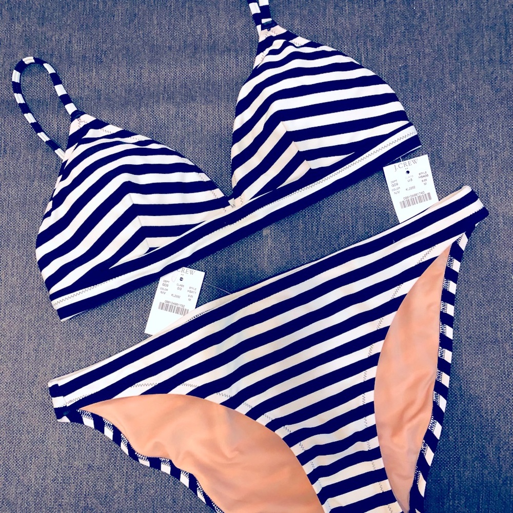 J.Crew French bikini striped size Medium